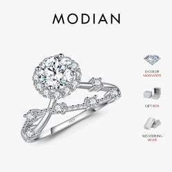 925 Sterling Silver Moissanite Halo Ring for Women