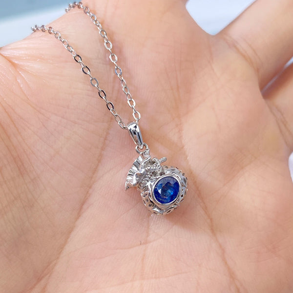 925 Sterling Silver Sapphire Pendant Necklace for Women