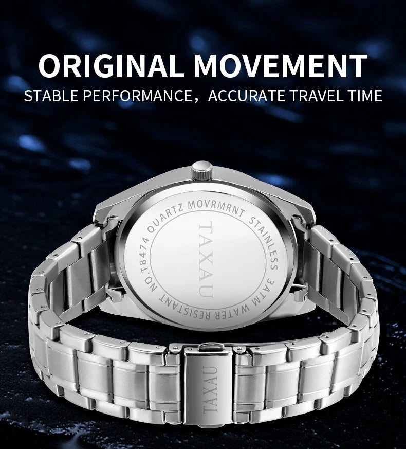 Stainless Steel Quartz Luminous Casual Watch for Men