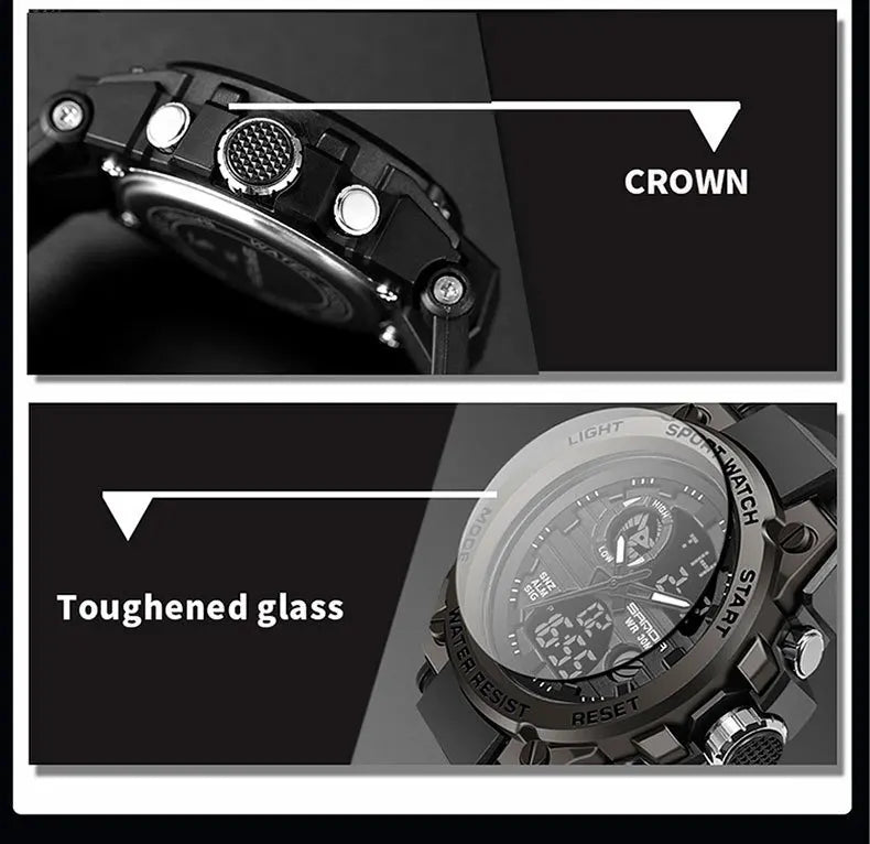 Stainless Steel Fashion Digital Watch with Backlit, Alarm, Stopwatch, and Timer for Men