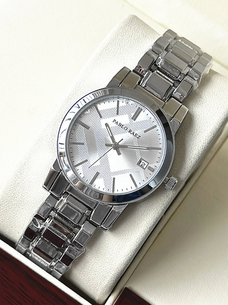 Luxury Waterproof Elegant Silver Steel Wristwatch for Women