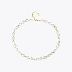 Stainless Steel Natural Pearl Choker Necklace for Women