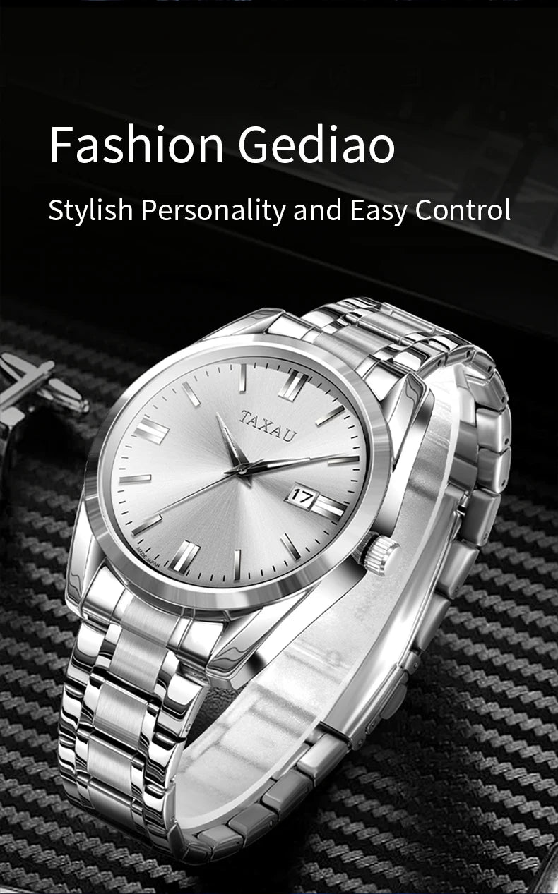 Stainless Steel Casual Quartz Watch for Men