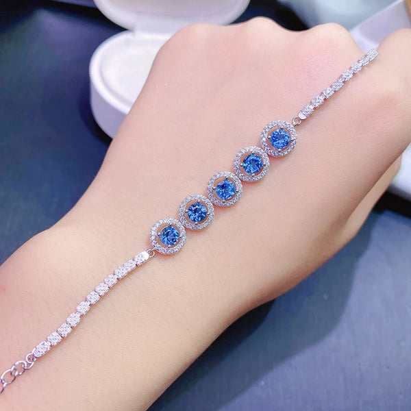 925 Sterling Silver Topaz Bracelet, Simple and Fresh, Special Benefits, Colorless