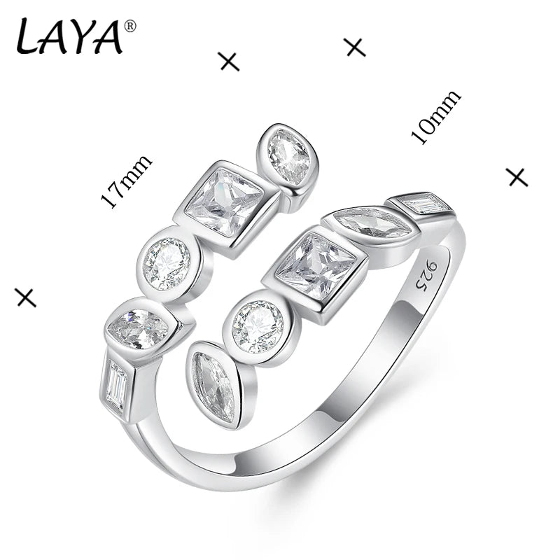 925 Sterling Silver Zircon Open Finger Ring for Men and Women