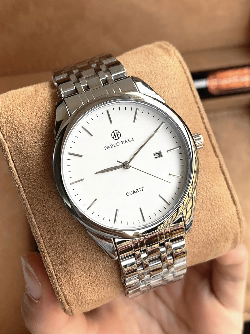 Stylish Men's Quartz Waterproof Wristwatch with Date Display