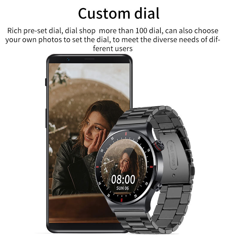 NFC Bluetooth Smart Watch with HD Screen, Sport Bracelet, Waterproof, Custom Watch Face for Men