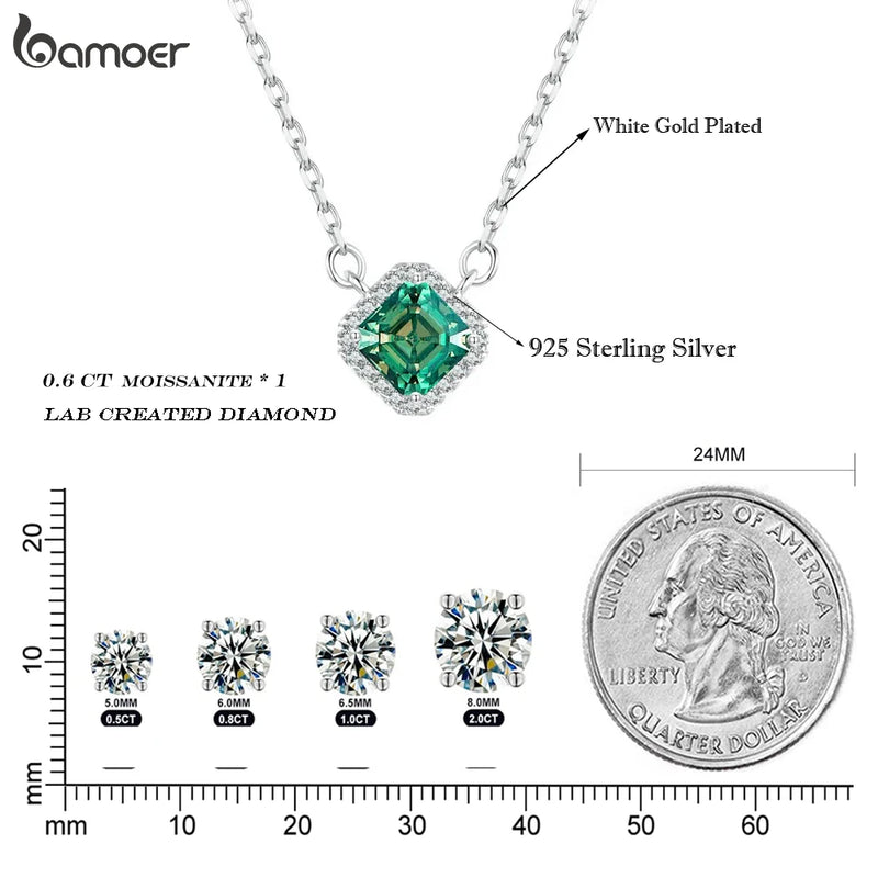 925 Sterling Silver 0.30ctw Moissanite Pendant Necklace for Women