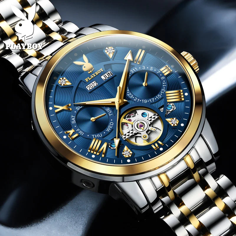 Stainless Steel Automatic Mechanical Watch for Men