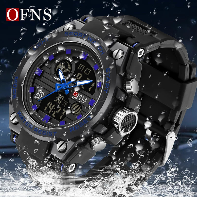 Stainless Steel LED Digital Watch with Date and Alarm for Men