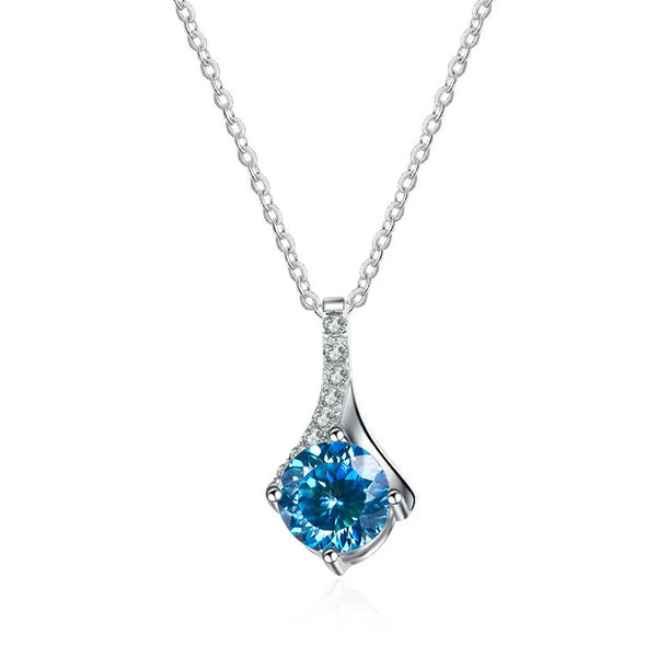 S925 Sterling Silver 1 ctw Moissanite Pendant Necklace for Women