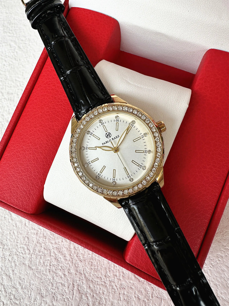 Luxury Women's Gold Stainless Steel Waterproof Quartz Wristwatch