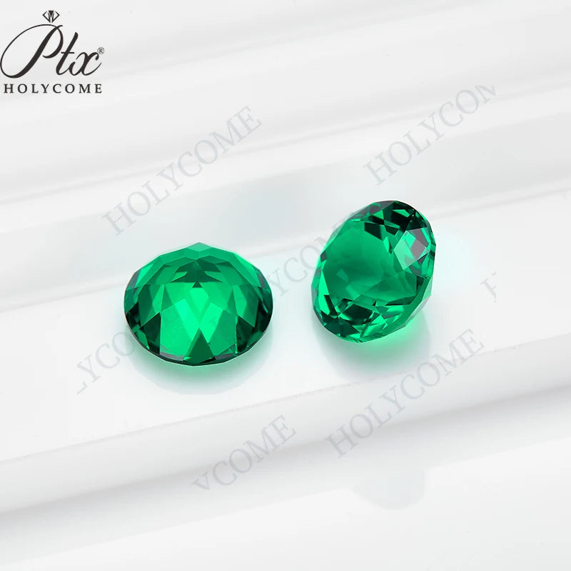 Lab Grown Emerald Round Cut Loose Gemstones (0.9-12.0ctw), VVS1 Clarity, AGL Certified