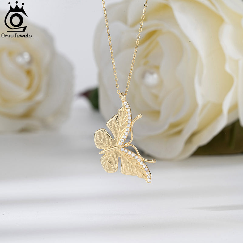 925 Sterling Silver Butterfly Pendant Necklace for Women