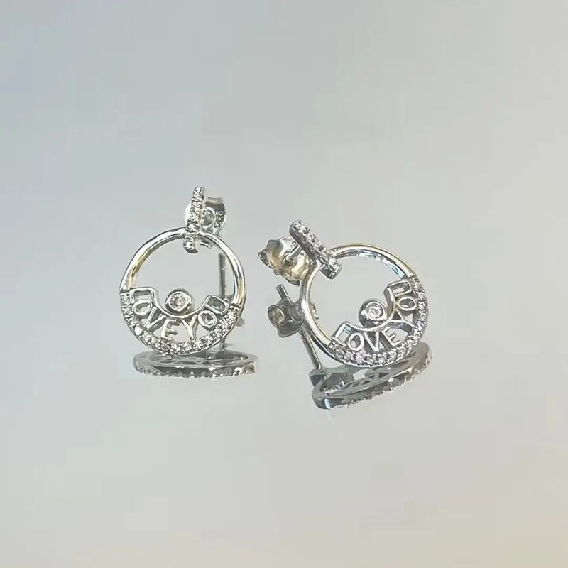 925 Sterling Silver stud earrings, 18.55x14mm for woman