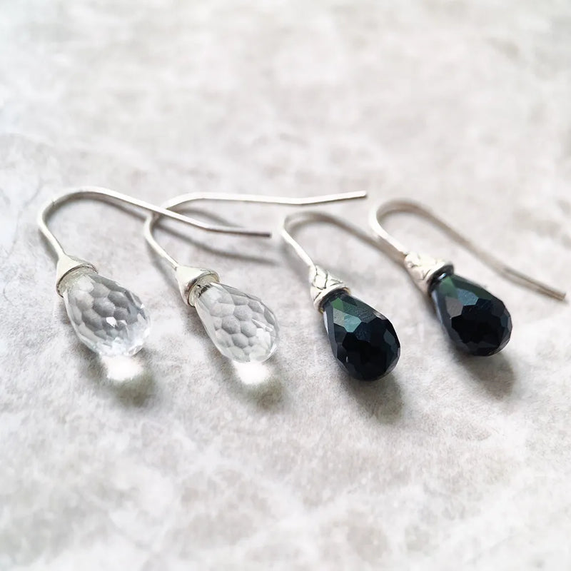 Sterling Silver Water Drop Crystal Earrings