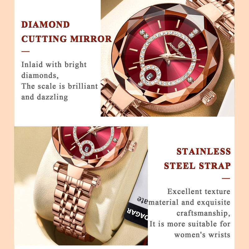 Stainless Steel Diamond Luxury Dress Watch for Women