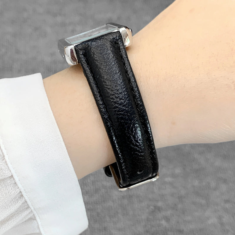 Square Luxury Watch for Women: Top Quality Soft Black Leather Band.