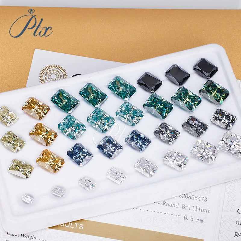 Green Moissanite Loose Gemstones Brilliant & Radiant Cuts