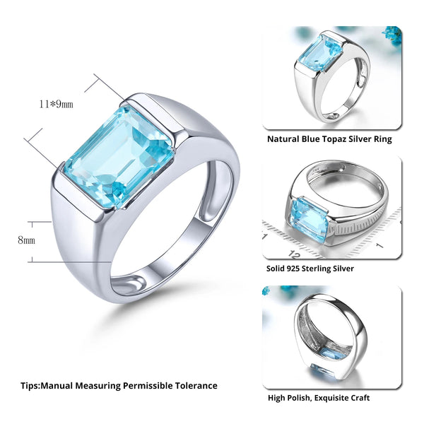 Sterling Silver Sky Blue Topaz Ring 5.8ctw Unisex