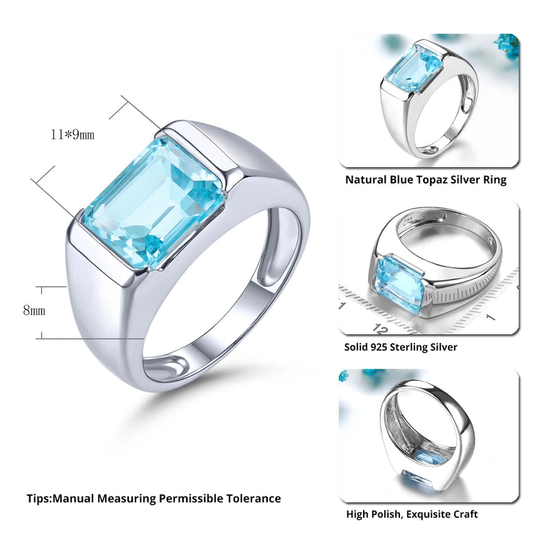 Sterling Silver Sky Blue Topaz Ring 5.8ctw Unisex