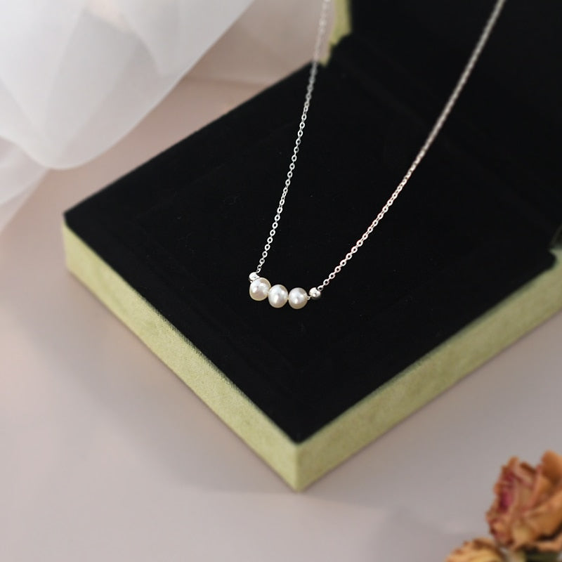 925 Sterling Silver Freshwater Pearl Necklace for Women