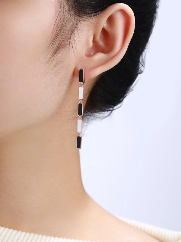 Sterling Silver Enamel Dangling Earrings for Women