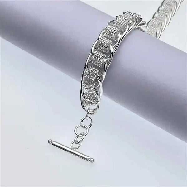 Sterling Silver Round Mesh Bracelet for Women