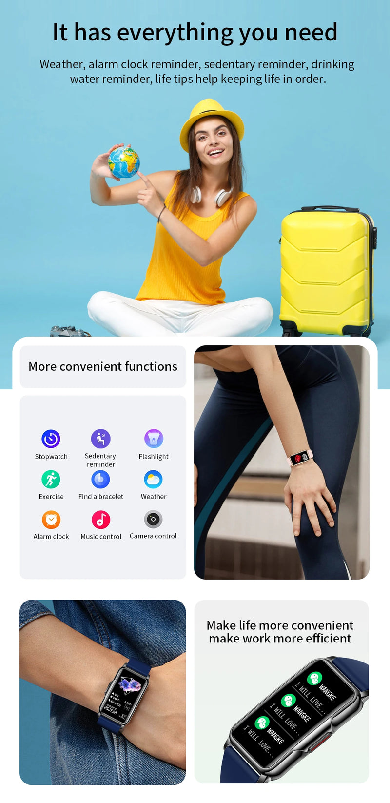 Smart Watch for Men and Women with Bluetooth, Music, Fitness & Sleep Monitoring