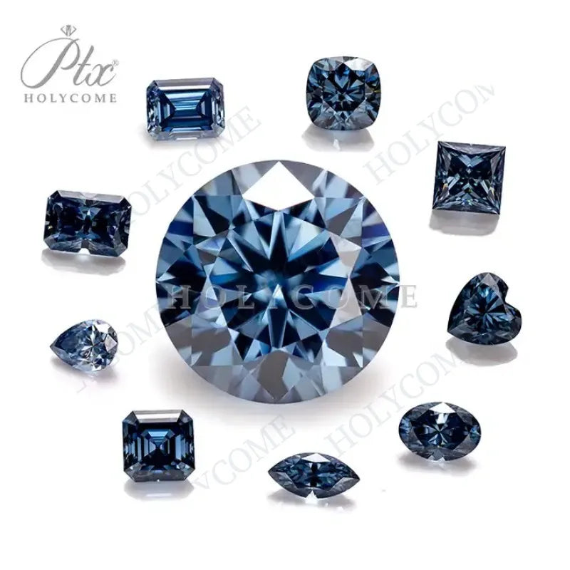 Green Moissanite Loose Gemstones Brilliant & Radiant Cuts