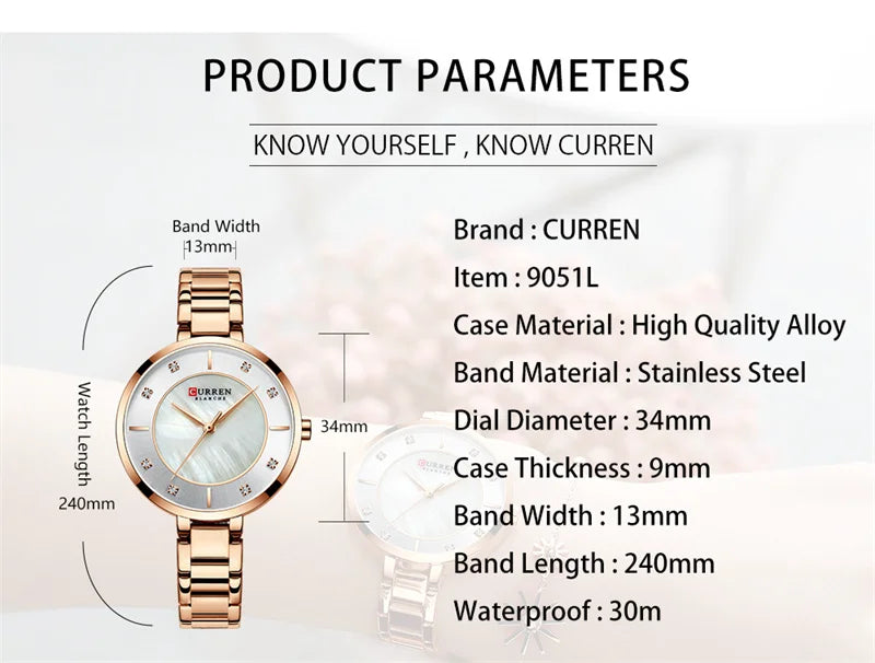 Stainless Steel Quartz Watch for Women