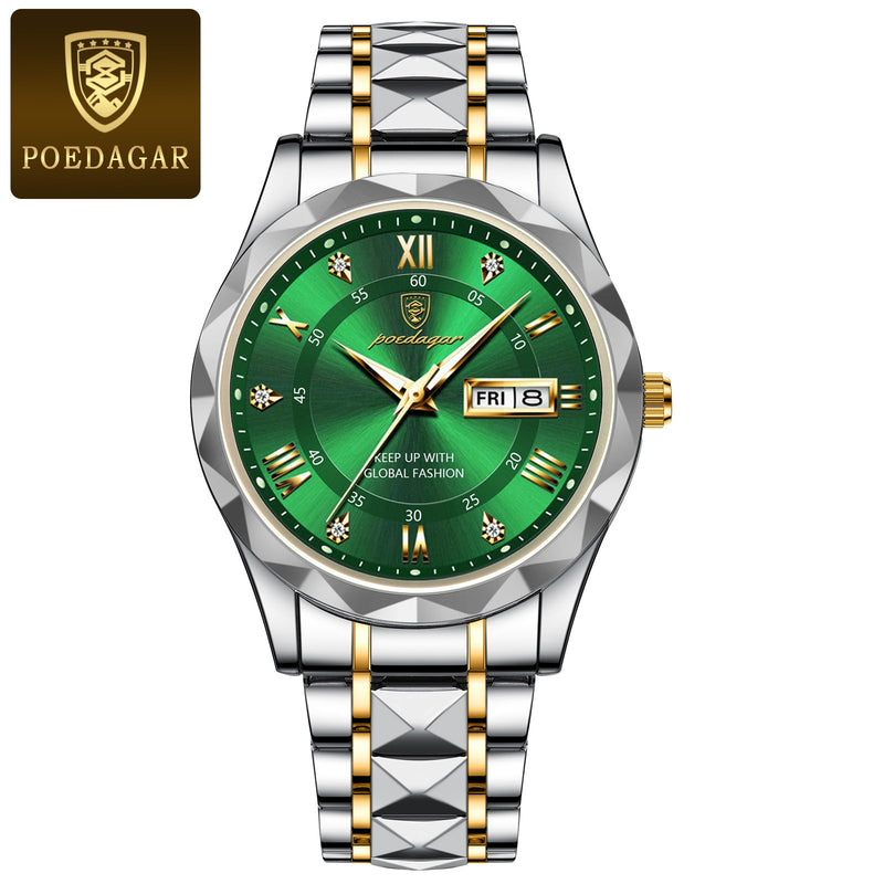 Luxury Quartz Wristwatch with Date and Week Display for Men