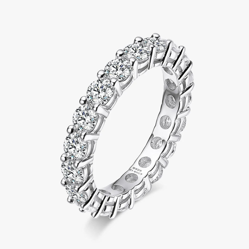 925 Sterling Silver 2.2 Carat Moissanite Full Circle Diamond Ring for Women