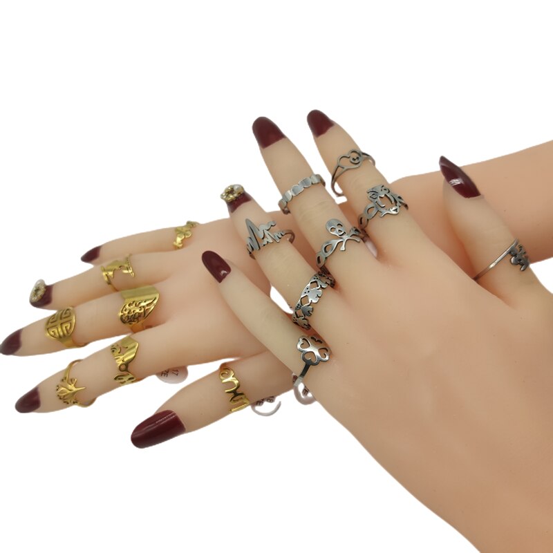 Stainless Steel Mixed Style Finger Rings for Women and Men