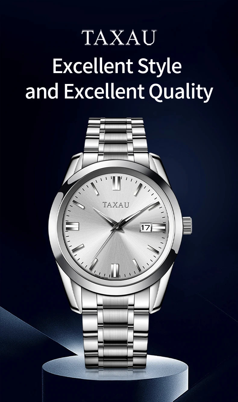 Stainless Steel Casual Quartz Watch for Men