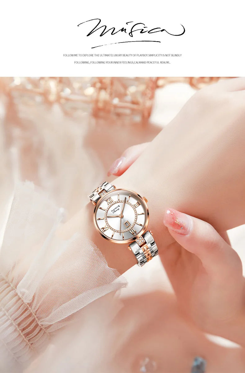 Stainless Steel Elegant Quartz Watch for Women