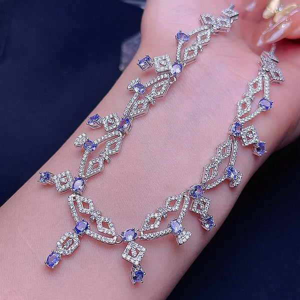 925 Silver Tanzanite Necklace for Women