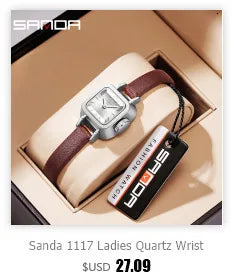 Stainless Steel Leather Mesh Quartz Watch for Women