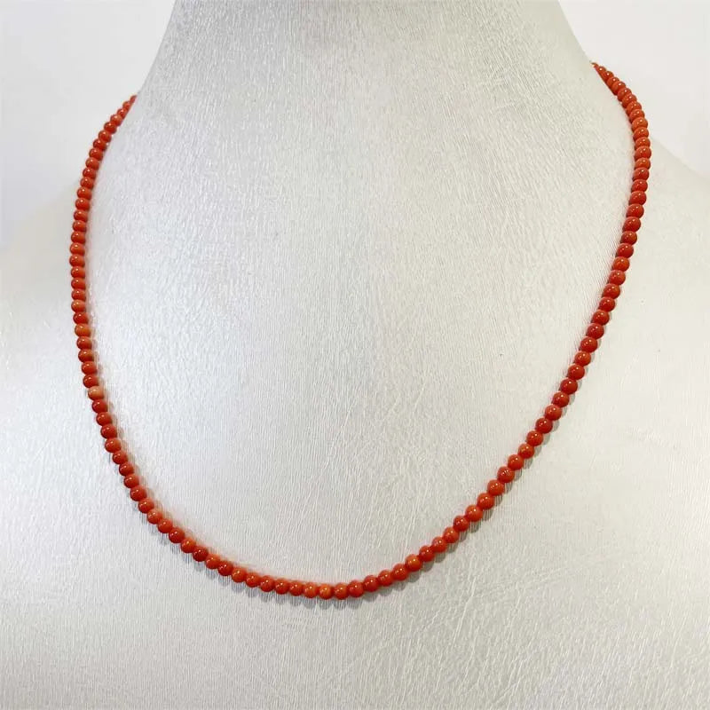 Sterling Silver 3 Carat Total Weight Orange Coral Pendant Necklace for Women