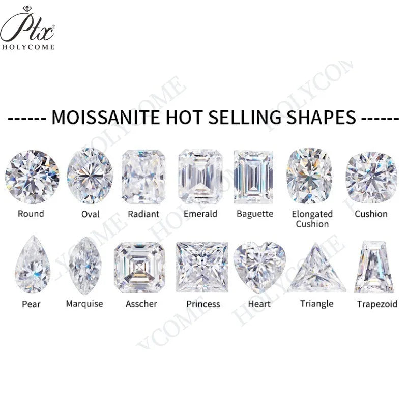 Green Moissanite Loose Gemstones Brilliant & Radiant Cuts