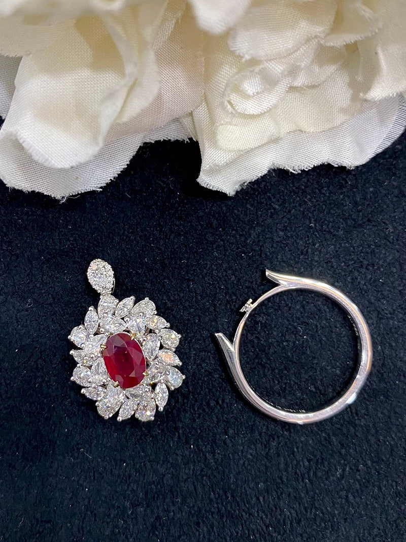 18K White Gold Ruby Ring for Her