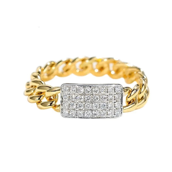 14k Yellow Gold Diamond Band Ring for Women