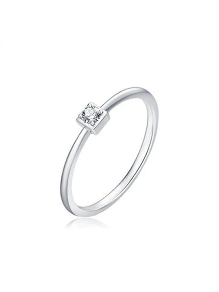 14k White Gold 0.026ct SI/H Full Cut Natural Diamond Engagement Ring for Women