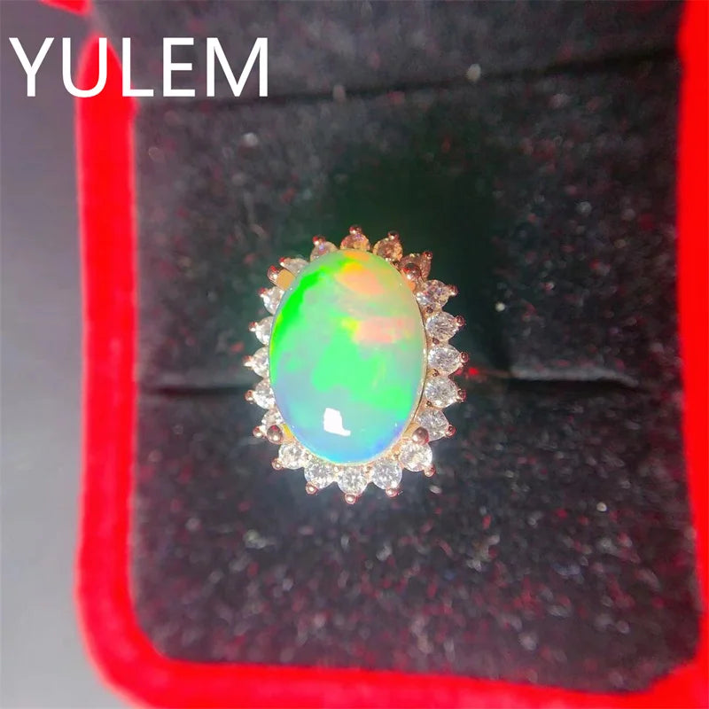 925 Silver Natural Opal Ring for Women