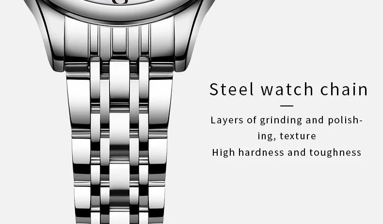 Stainless Steel Quartz Watch with Waterproof Feature for Women