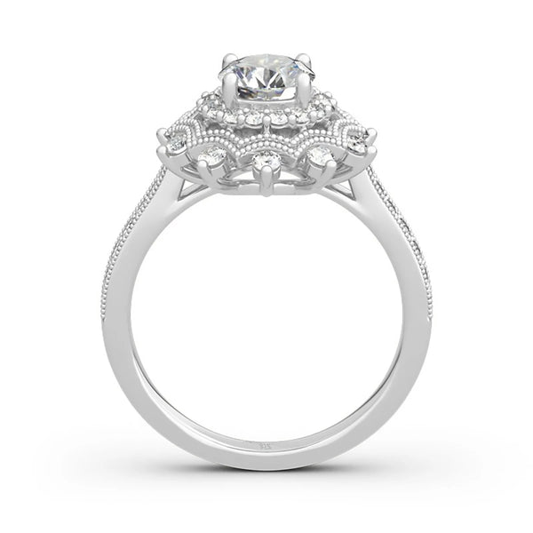 925 Sterling Silver Moissanite Snowflake Ring for Women