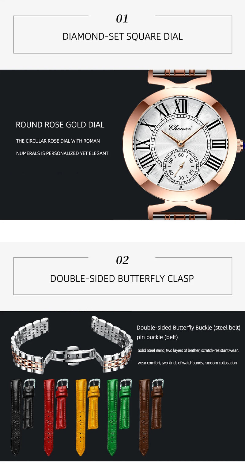 Stainless Steel Quartz Watch for Woman