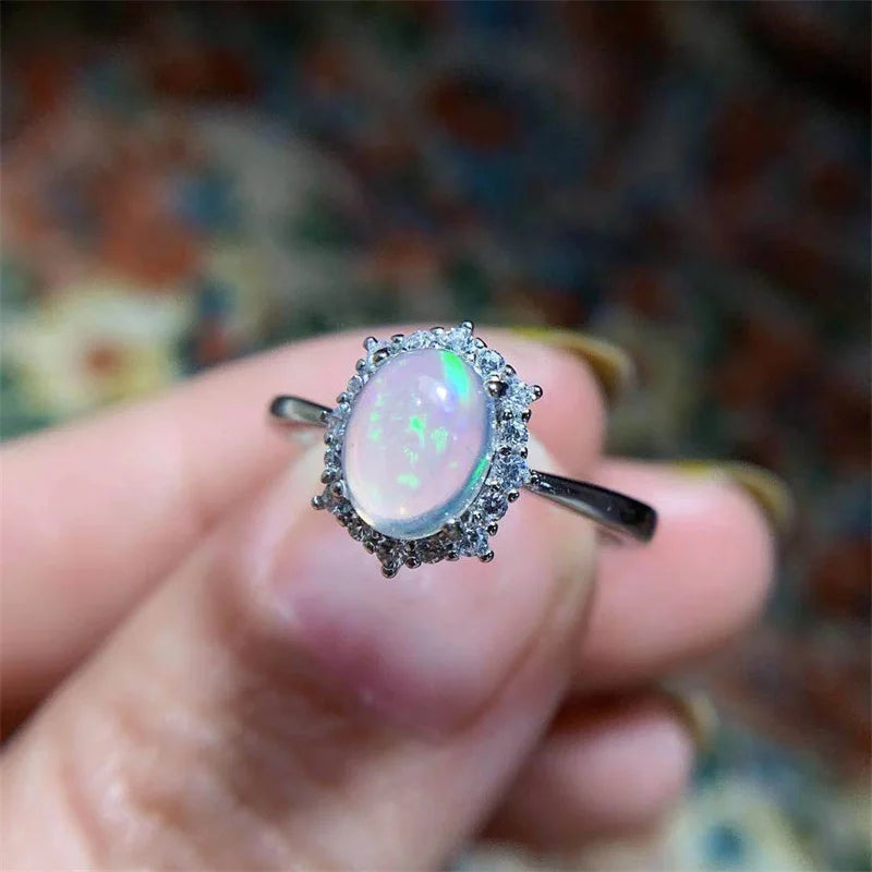 Sterling Silver Opal Ring for Women