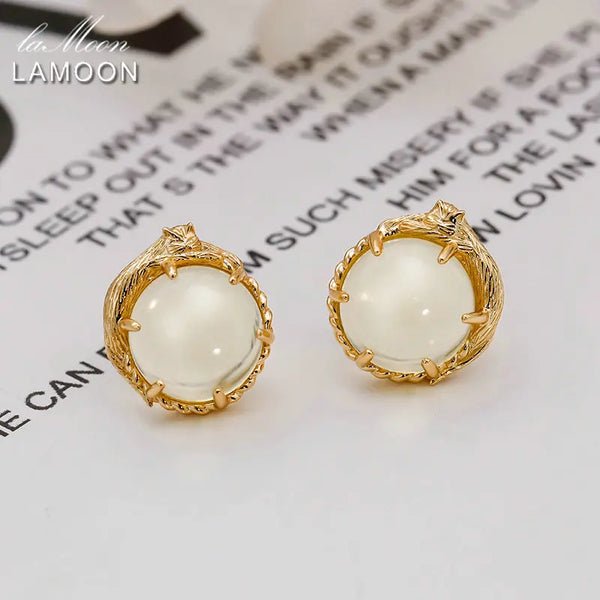 925 Sterling Silver Lemon Quartz Cat Earrings for Women