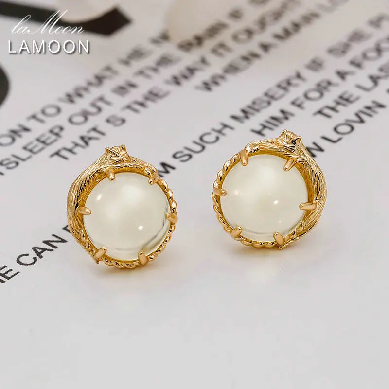 925 Sterling Silver Lemon Quartz Cat Earrings for Women